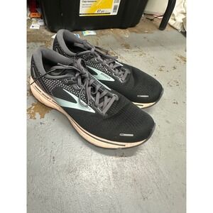 Brooks Ghost 14 Running Shoes Black Pink Women's Size 10 Medium B 1203561B026